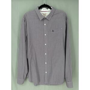 Penguin Munsingwear Shirt Men XXL Blue Red Plaid Button Heritage Slim Fit Cotton